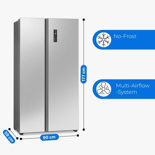 Frigider side by side, Bomann, SBS7344IX, 442 litri, inox