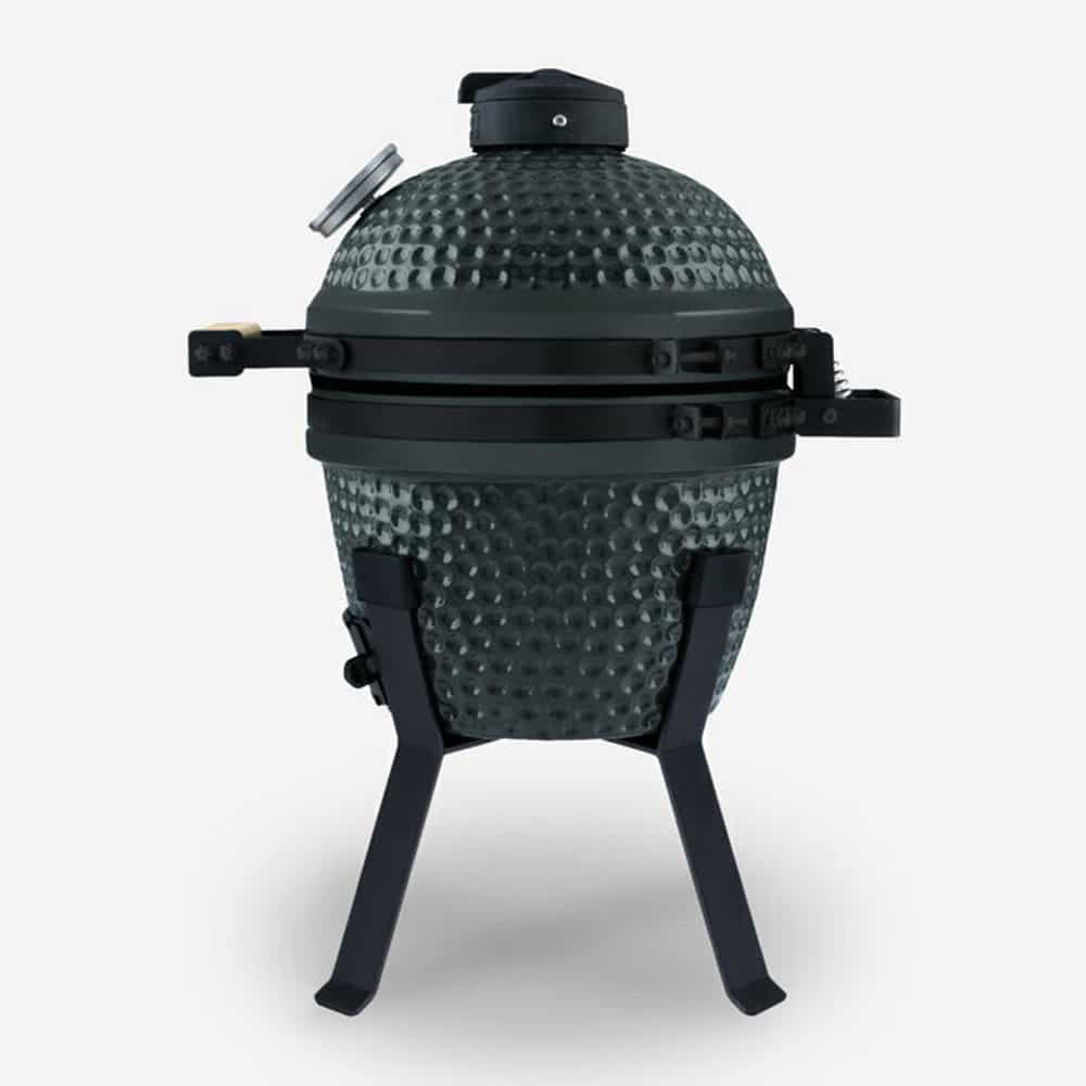 Gratar ceramic cu carbuni si termometru integrat, H.Koenig, Japanese Kamado BBQ 13", Ø 32 cm, verde