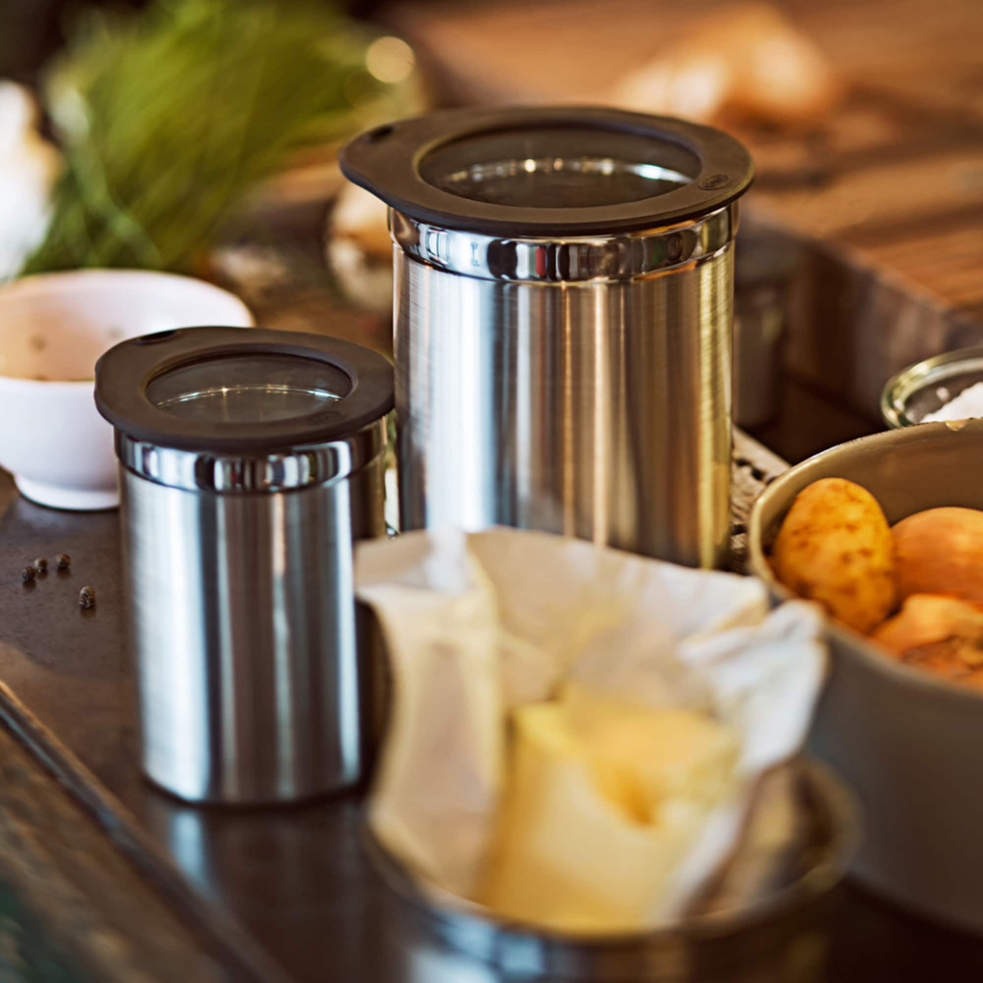 Recipient depozitare cu capac, 100 ml, Rosle - 16551, inox