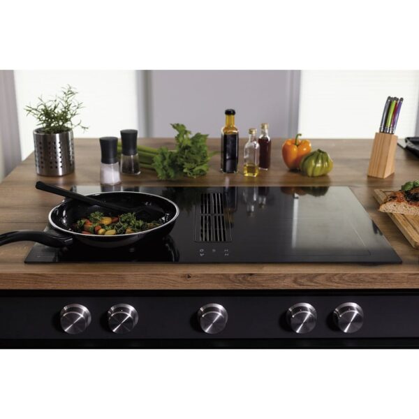 Plita electrica cu inductie incorporabila si hota integrata, Benthaus, ONYX, 4 zone, 75 cm, negru