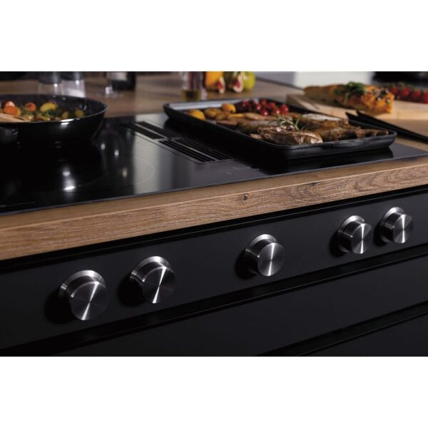 Plita electrica cu inductie incorporabila si hota integrata, Benthaus, ONYX, 4 zone, 75 cm, negru