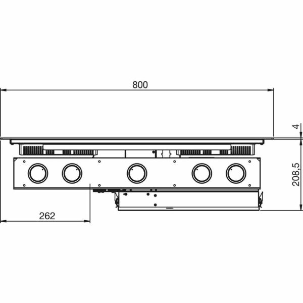 Plita electrica cu inductie incorporabila si hota integrata, Benthaus, ONYX, 4 zone, 75 cm, negru