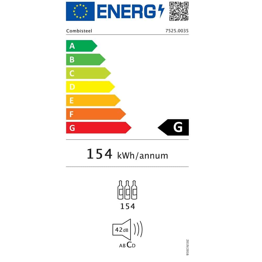 Racitor de vinuri Dual Zone, 154 sticle, CombiSteel, 7525.0035, negru