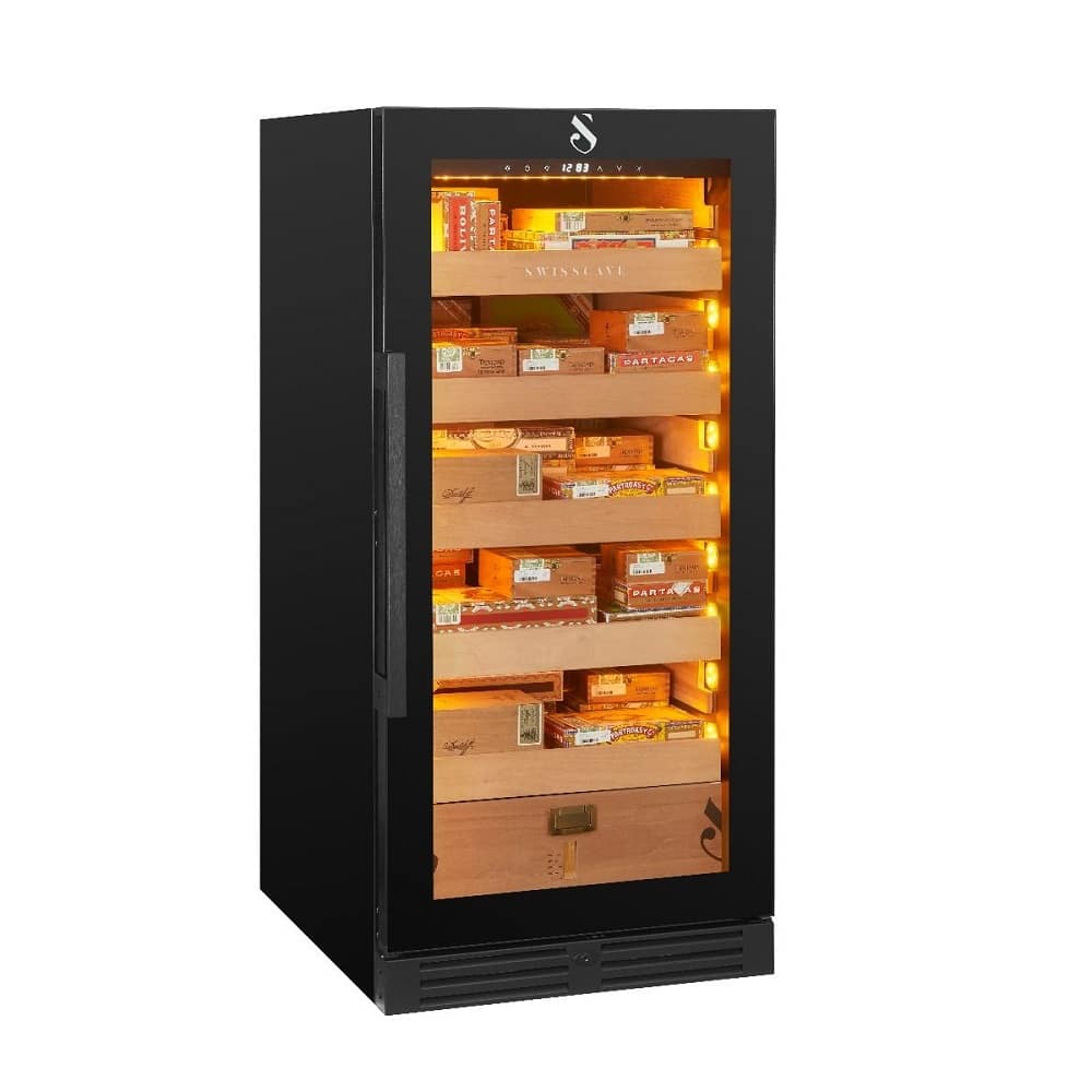 Humidor pentru trabucuri, Swisscave - CLB-360, negru