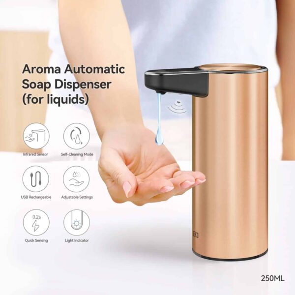 Dispenser/dozator sapun lichid cu senzor, EKO - 618803RG, rose gold