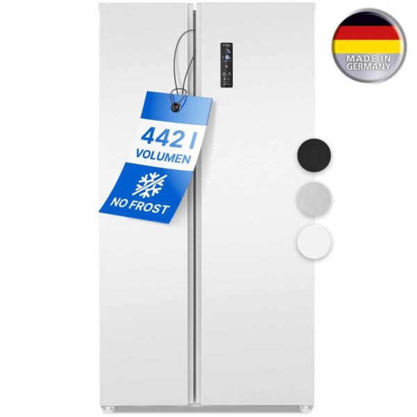 Frigider side by side, Bomann, SBS7344W, 442 litri, alb