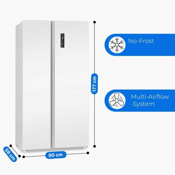 Frigider side by side, Bomann, SBS7344W, 442 litri, alb
