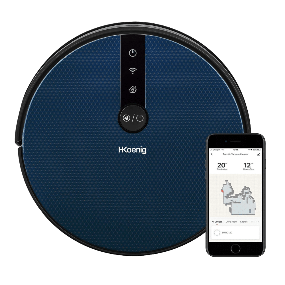 Robot de aspirat cu mop, H.Koenig, SWRC120, 2500 mAh, albastru