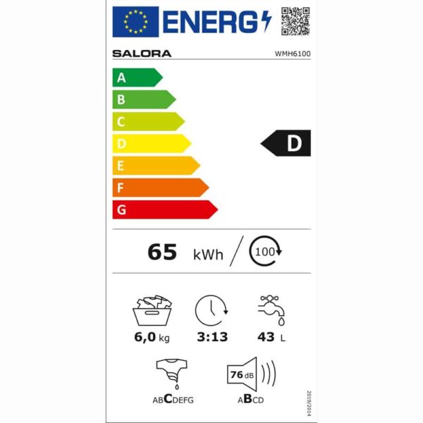 Masina de spalat rufe, SALORA, WMH6100, 6 kg, 1000 rpm, alb