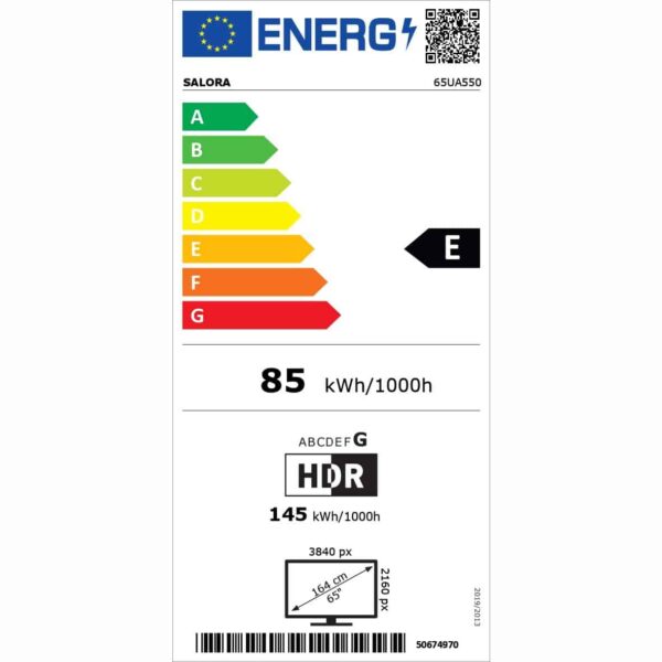 Televizor Smart LED 4K Ultra HD 65 inch, SALORA - 65UA550, negru