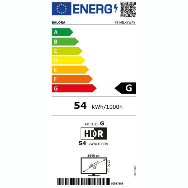 Televizor Smart LED 4K Ultra HD 43 inch, SALORA - 43MILKYWAY, alb