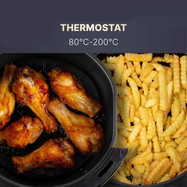 Friteuza cu aer cald Air Fryer, Boman, FR6057HCB, 1350 W, 3.6 litri, negru