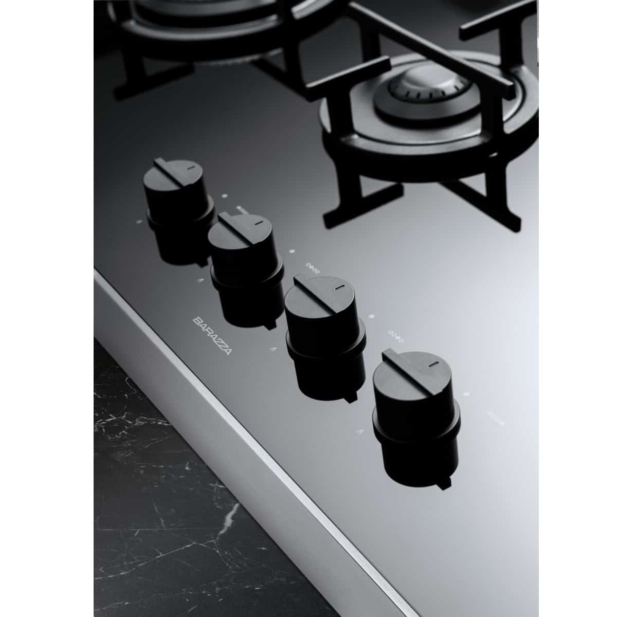 Plita incorporabila pe gaz, Barazza, Mood, 5 arzatoare, 75 cm, negru