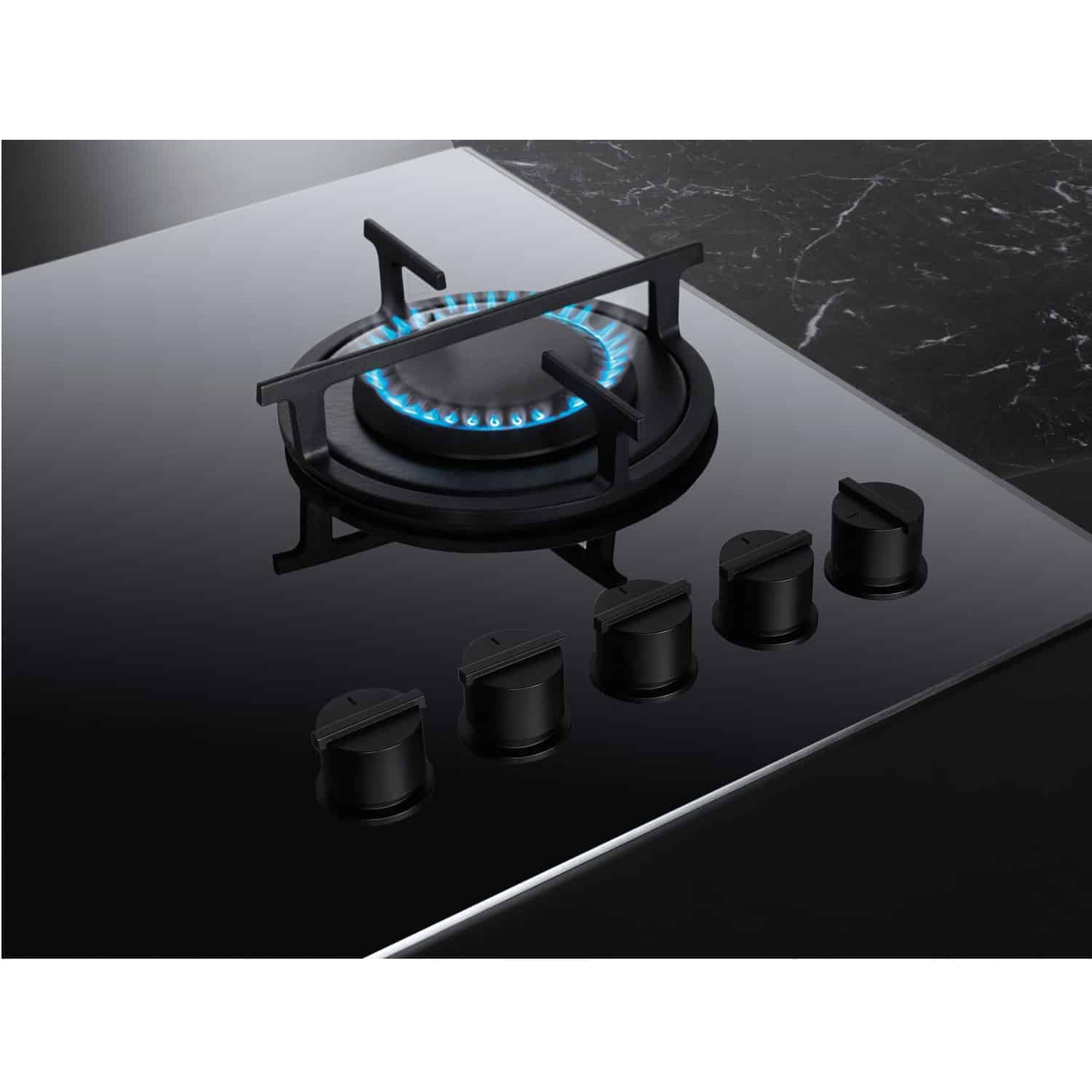 Plita incorporabila pe gaz, Barazza, Mood, 5 arzatoare, 75 cm, negru