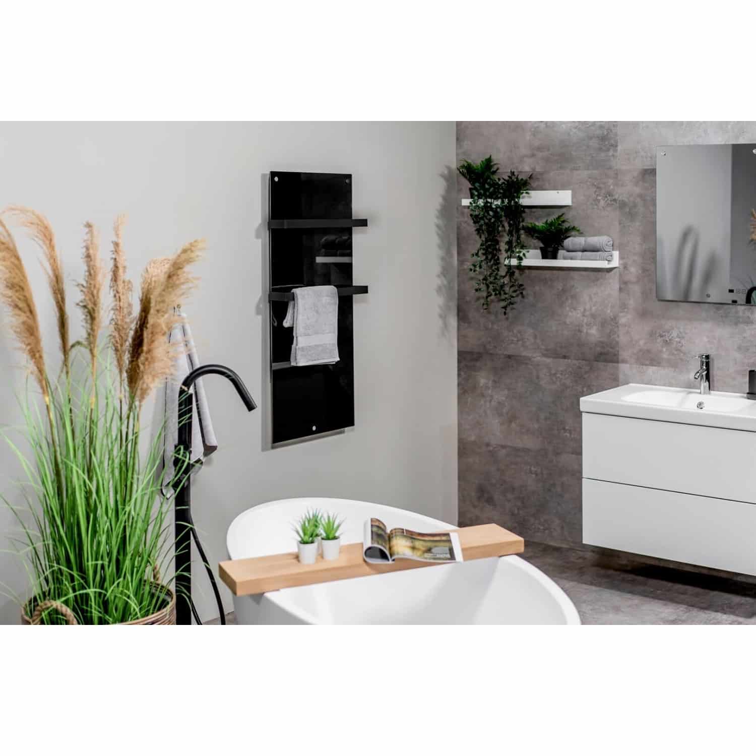 Panou radiant pentru baie, Eurom, Sani 600 Wifi, negru