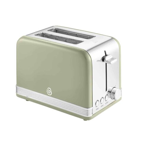 Prajitor de paine, Swan, Retro, ST19010GNEU, 2 felii, 815 W, kaki