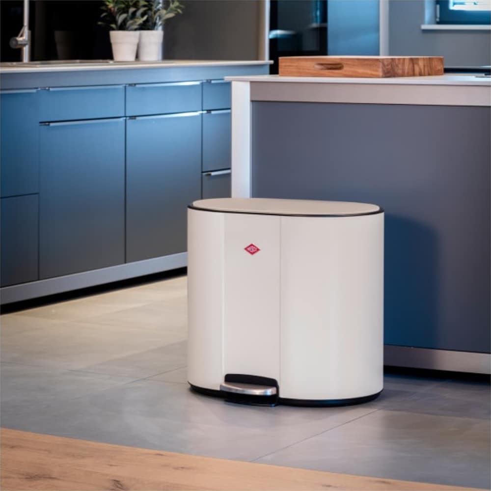 Cos de gunoi cu pedala, WESCO Germany, Multi Collector 2, 25+25 litri, 2 compartimente, nude