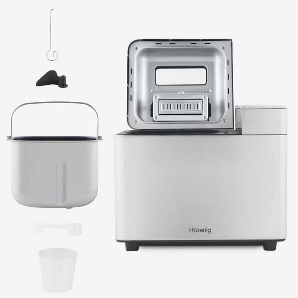 Masina de facut paine, H.Koenig, BAKE440, 1 kg, 600 W, inox