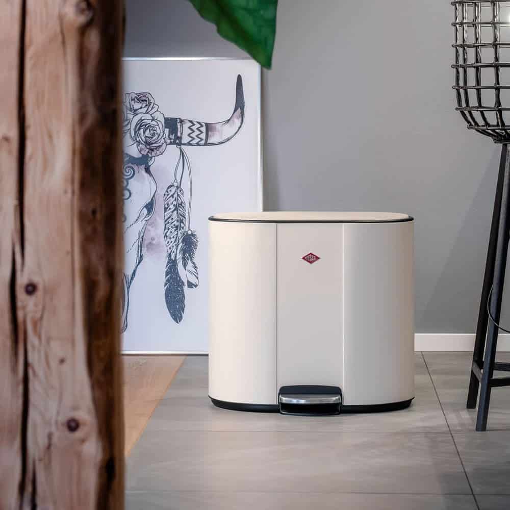 Cos de gunoi cu pedala, WESCO Germany, Multi Collector 2, 25+25 litri, 2 compartimente, negru mat