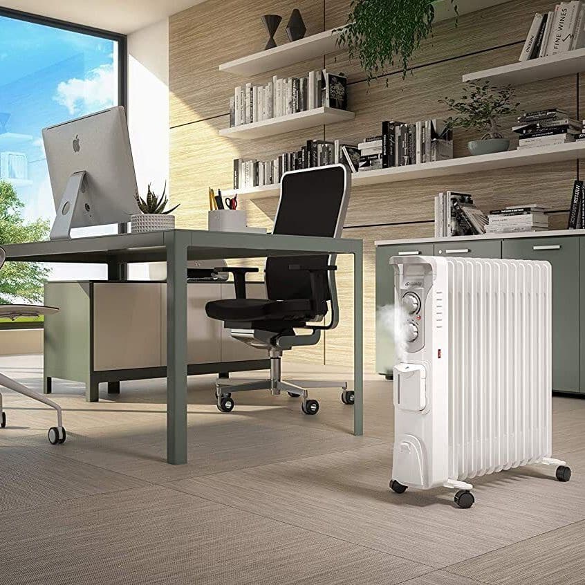 Calorifer electric de podea cu ulei, Olimpia Splendid, Caldorad Humi 9, 2000 W, alb