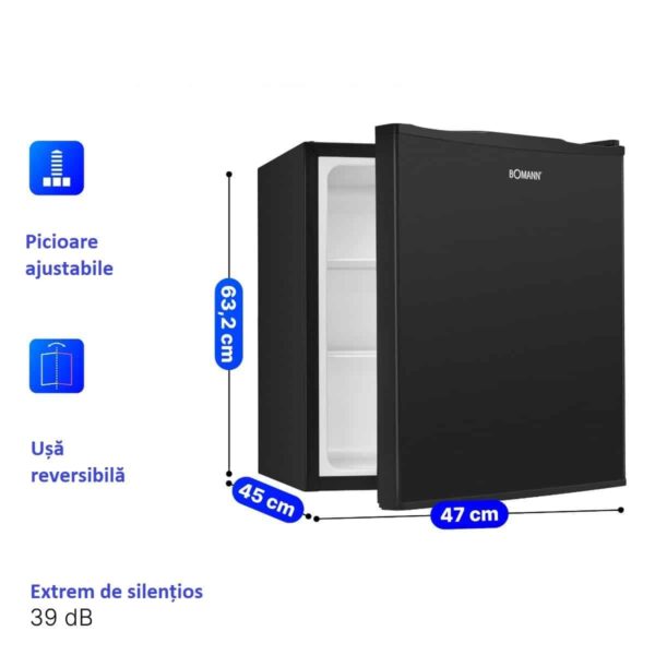 Frigider minibar, Bomann, Cool Box, KB7347N, 58 litri, negru