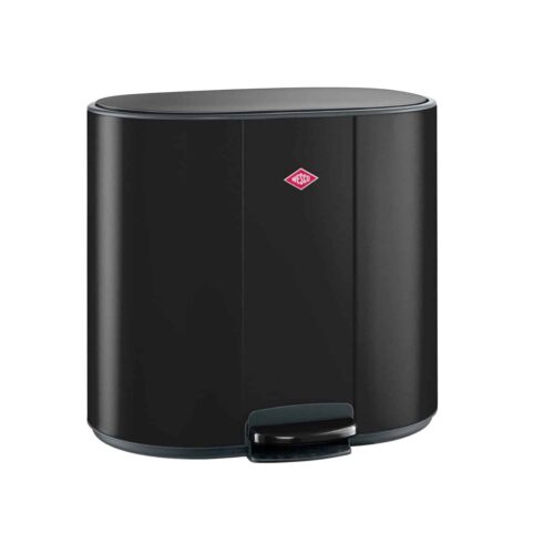 Cos de gunoi cu pedala, WESCO Germany, Multi Collector 2, 25+25 litri, 2 compartimente, negru mat