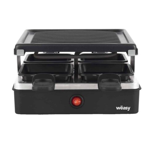 Plita grill si raclette, Weasy, LUGA40, 600 W, 4 persoane, negru