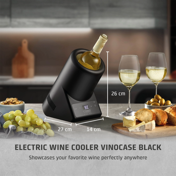 Racitor de vin, 1 sticla, Caso Germany, VinoCase, negru