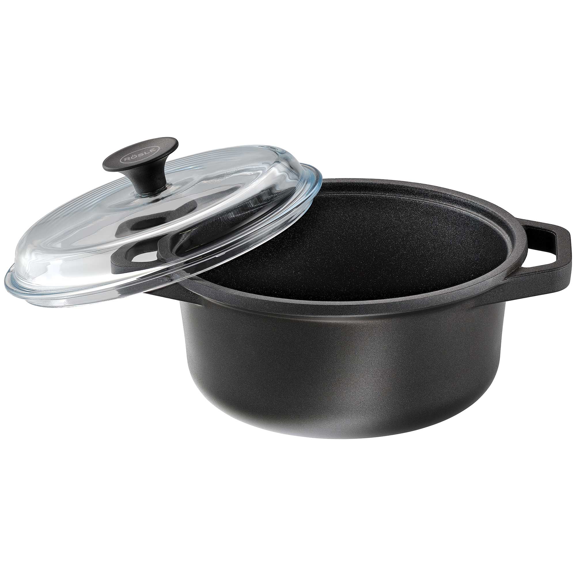 Oala de gatit cu capac, aluminiu turnat, 3.9 litri, Rosle, Cadini