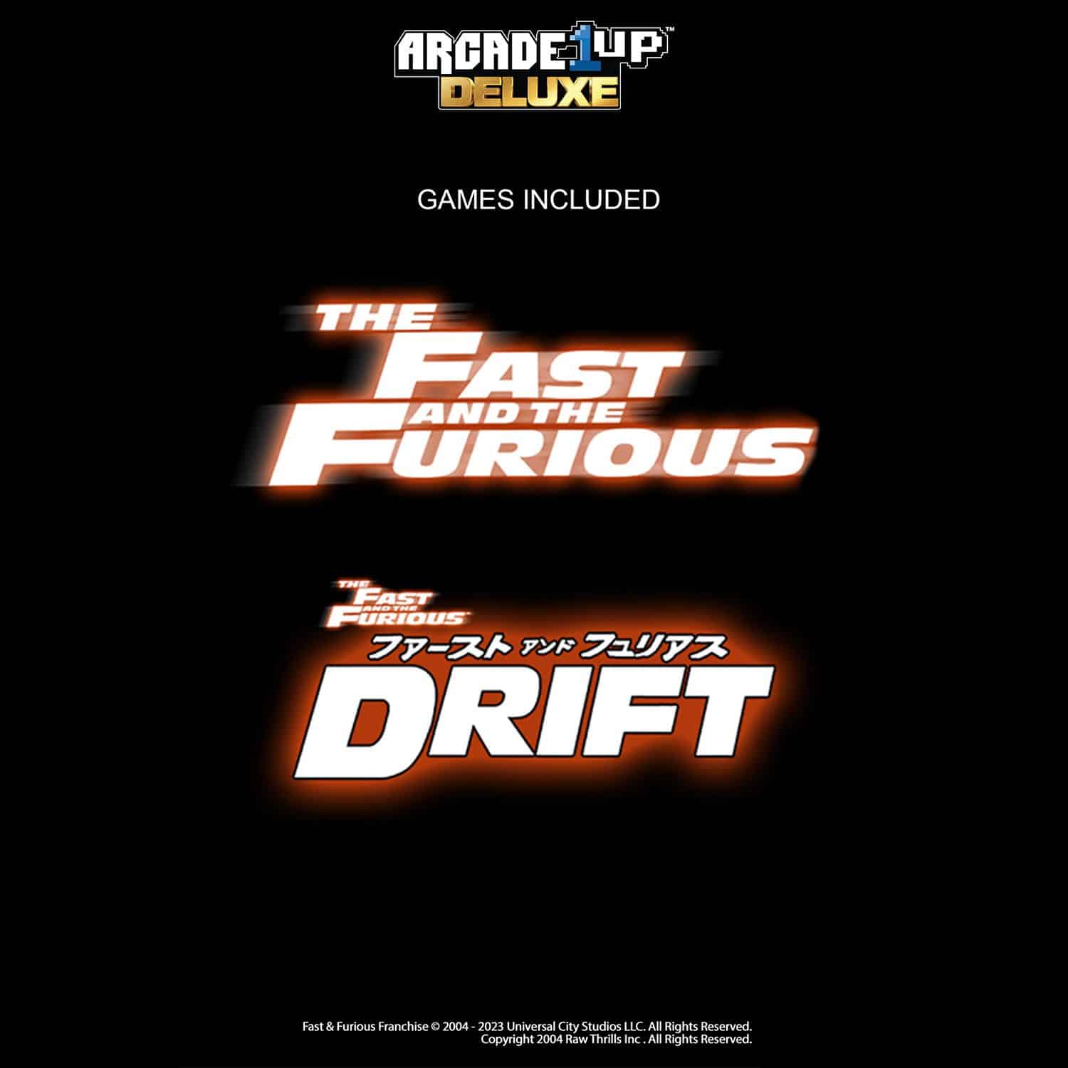 Consola verticala 2 jocuri, The Fast & The Furious Deluxe, ARCADE1UP - FAF-A-300211
