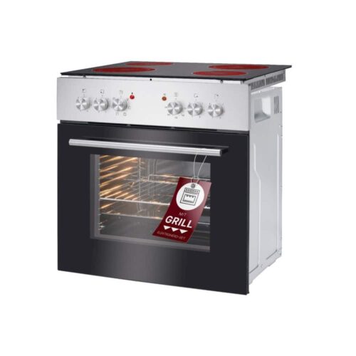 Set plita vitroceramica si cuptor electric cu convectie incorporabil, 61 litri, Bomann, EHBC7935IX, 380 V, inox