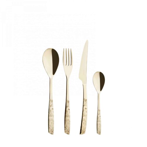 Set 24 tacamuri Riviera La Ville Champagne, Casa Bugatti - ICHVI-051S50MB, auriu