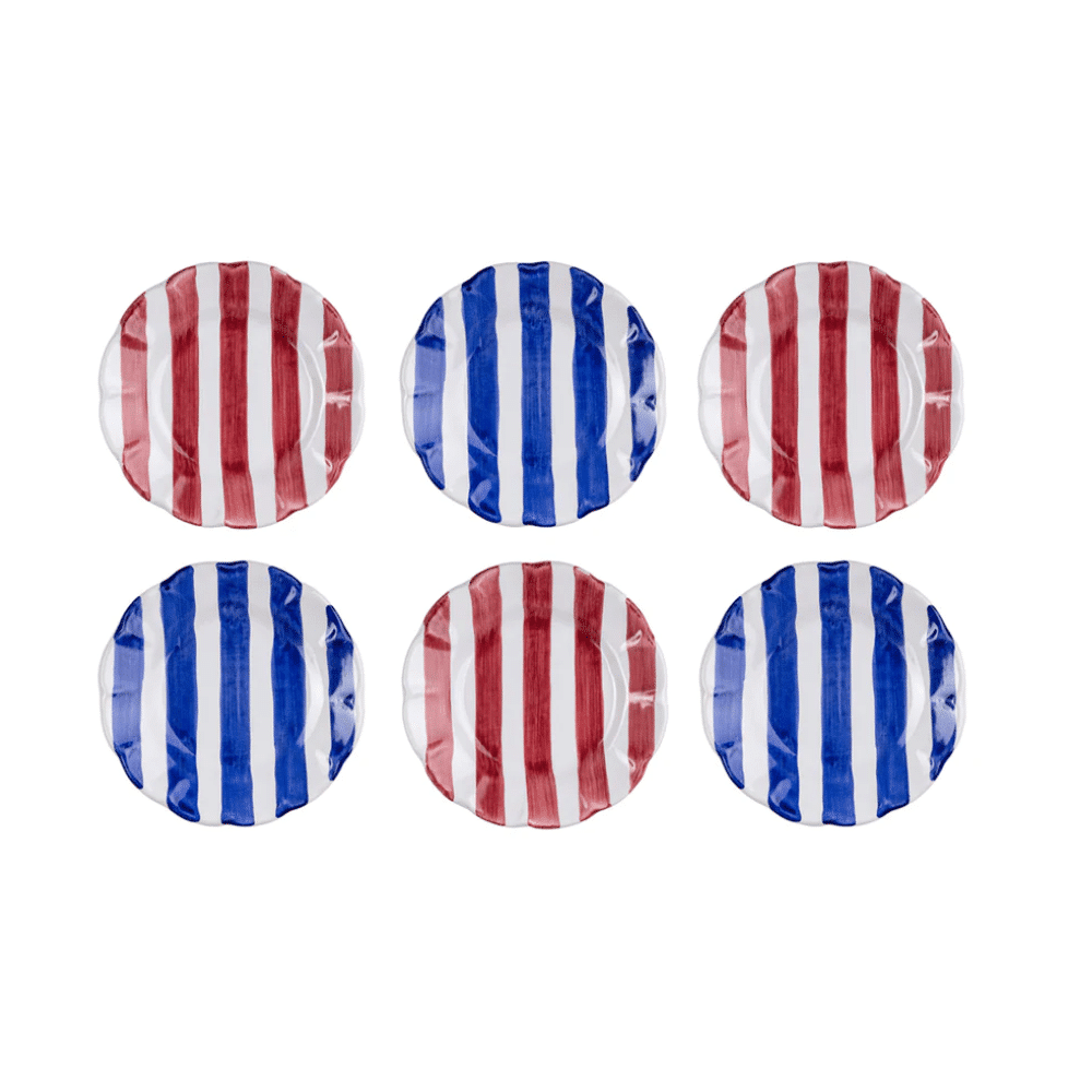 Set 6 farfurii Stripes, Casa Amalfi - RBSTRIPES01, alb