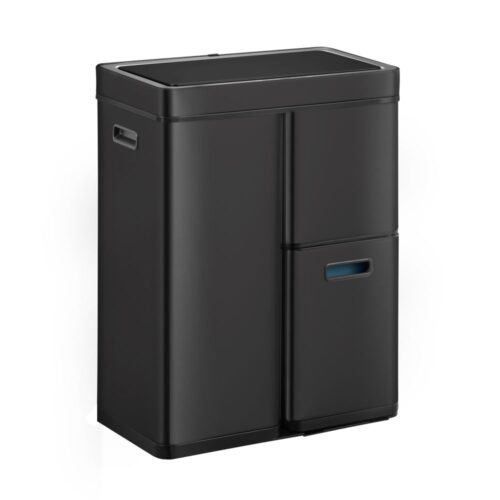 Cos de gunoi cu senzor, EKO, Mirage Plus, 30+15+15 litri, 3 compartimente, negru