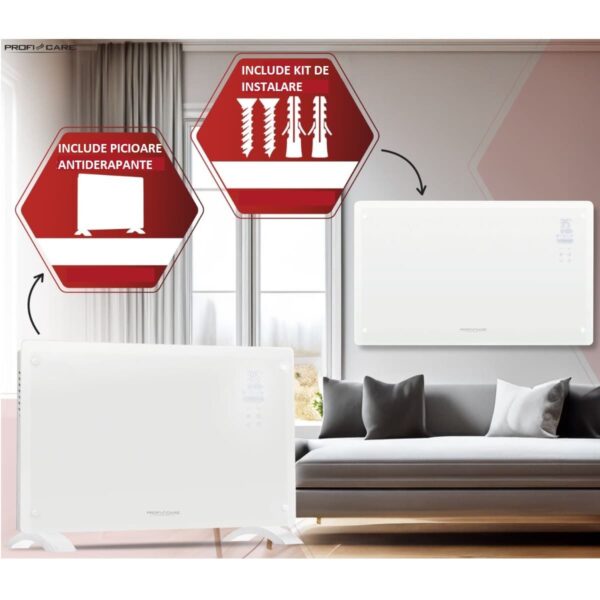 Convector electric de podea/perete, Proficare - PC-GKH3119W, alb