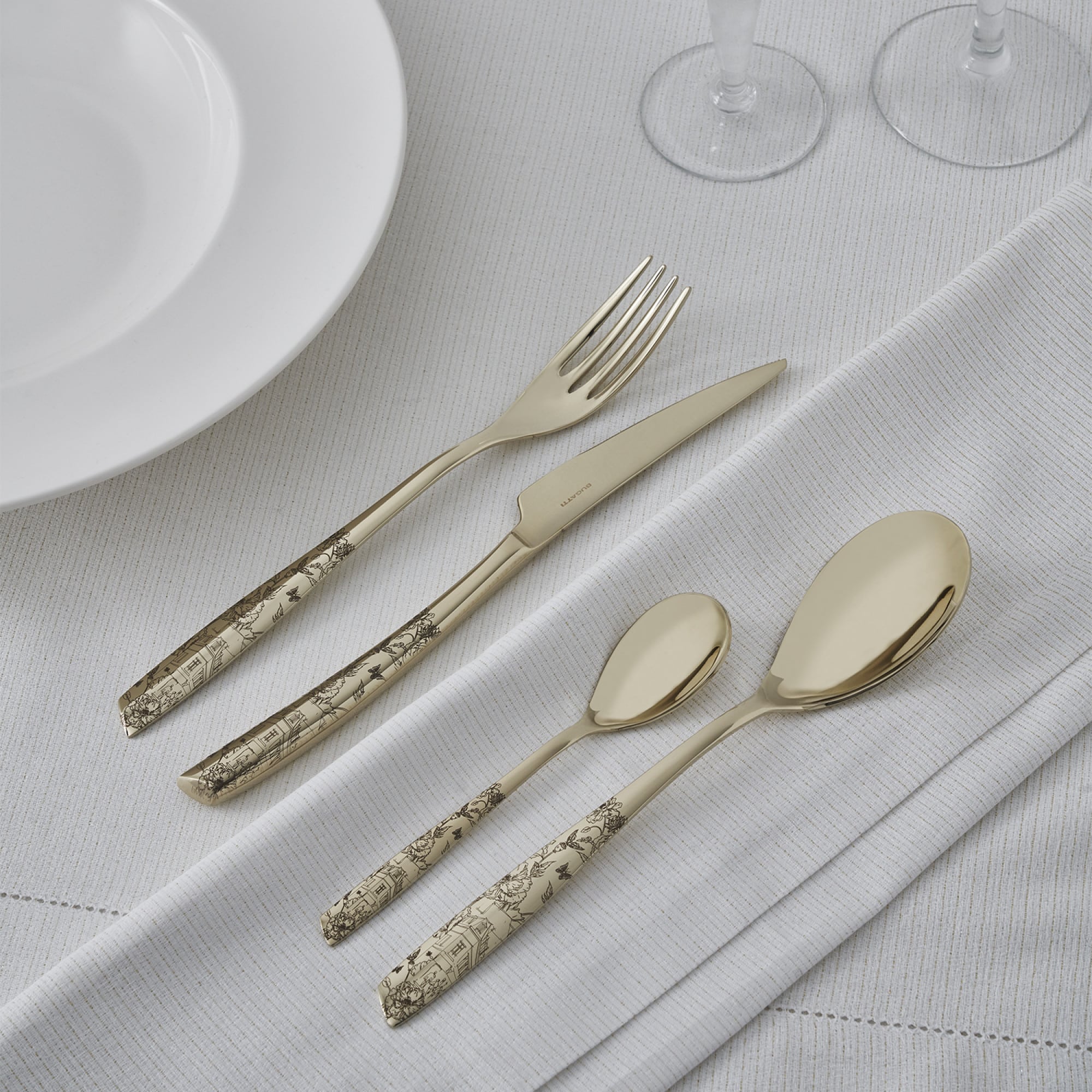 Set 24 tacamuri Riviera La Ville Champagne, Casa Bugatti - ICHVI-051S50MB, auriu