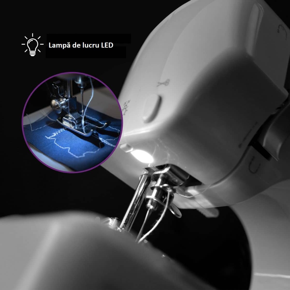 Masina de cusut portabila, Clatronic - NM 3795W, alb