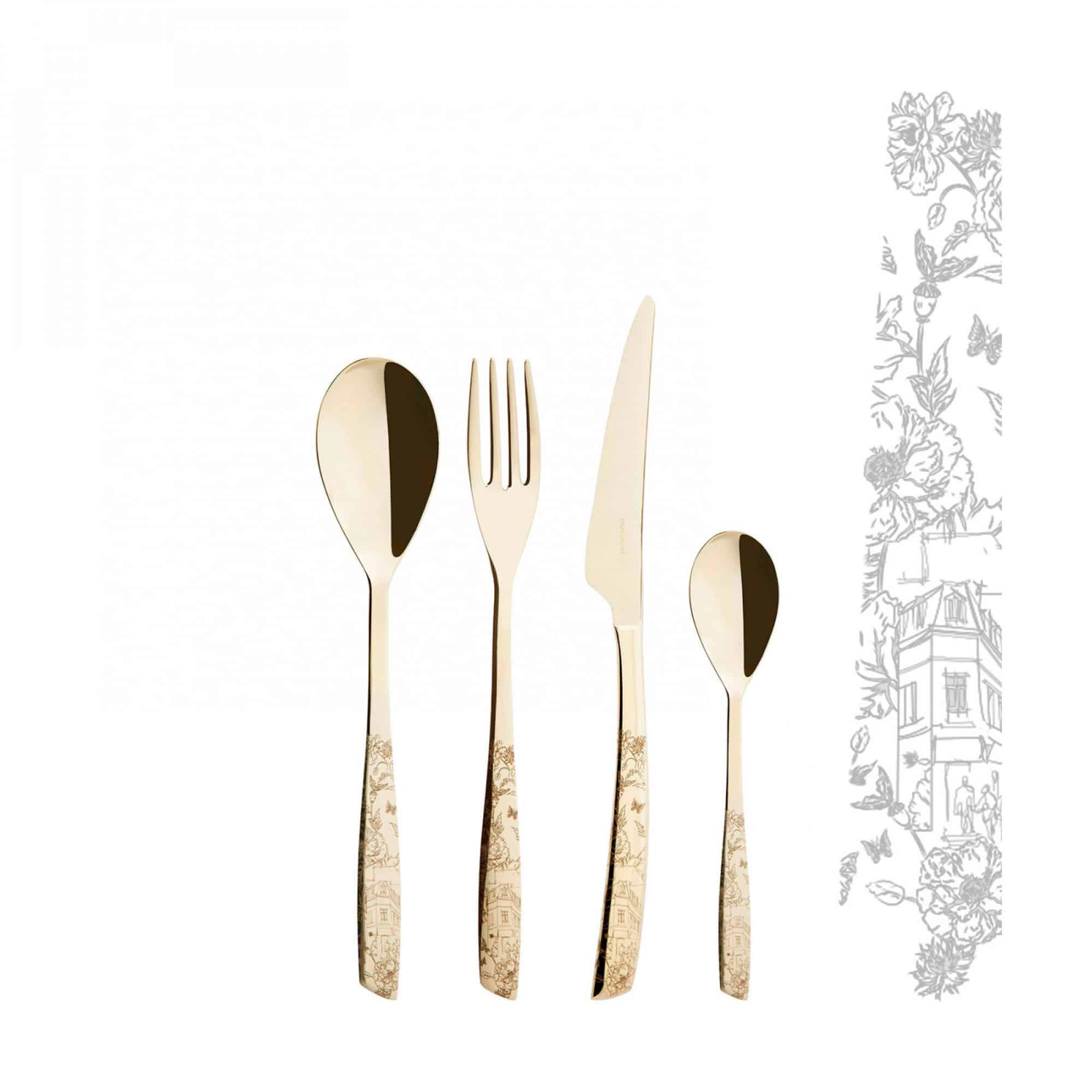 Set 24 tacamuri Riviera La Ville Champagne, Casa Bugatti - ICHVI-051S50MB, auriu