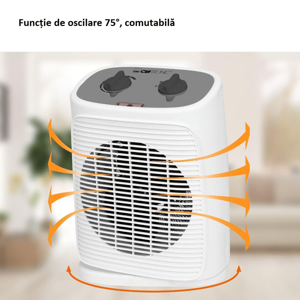 Aeroterma electrica cu termostat, Clatronic, HL3800W, 2000 W, alb