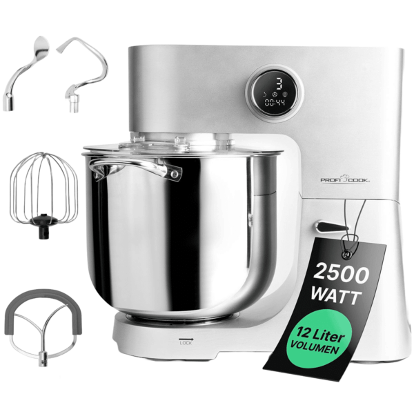 Mixer cu bol, Proficook, PC-KM1254, 12 litri, 2500 W, inox