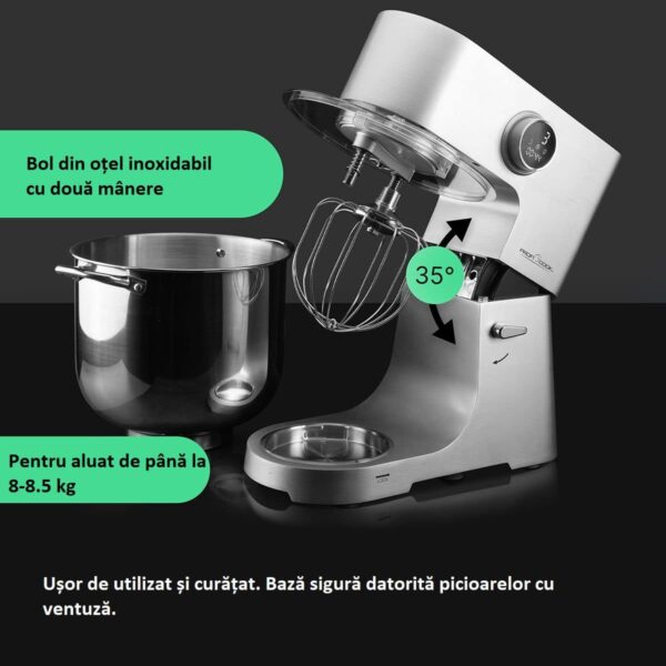 Mixer cu bol, Proficook, PC-KM1254, 12 litri, 2500 W, inox