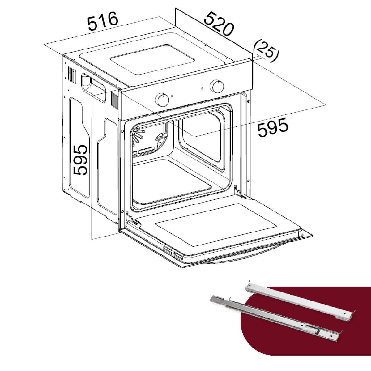 Set plita vitroceramica si cuptor electric cu convectie incorporabil, 56 litri, Bomann, EHBC7937N, 380 V, negru