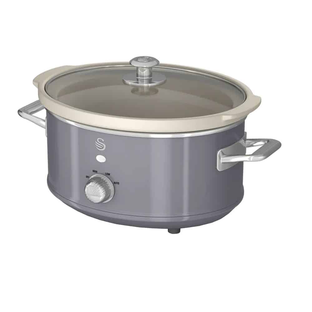 Slow cooker, Swan, Retro, SF17031GRNEU, 6.5 litri, 320 W, gri