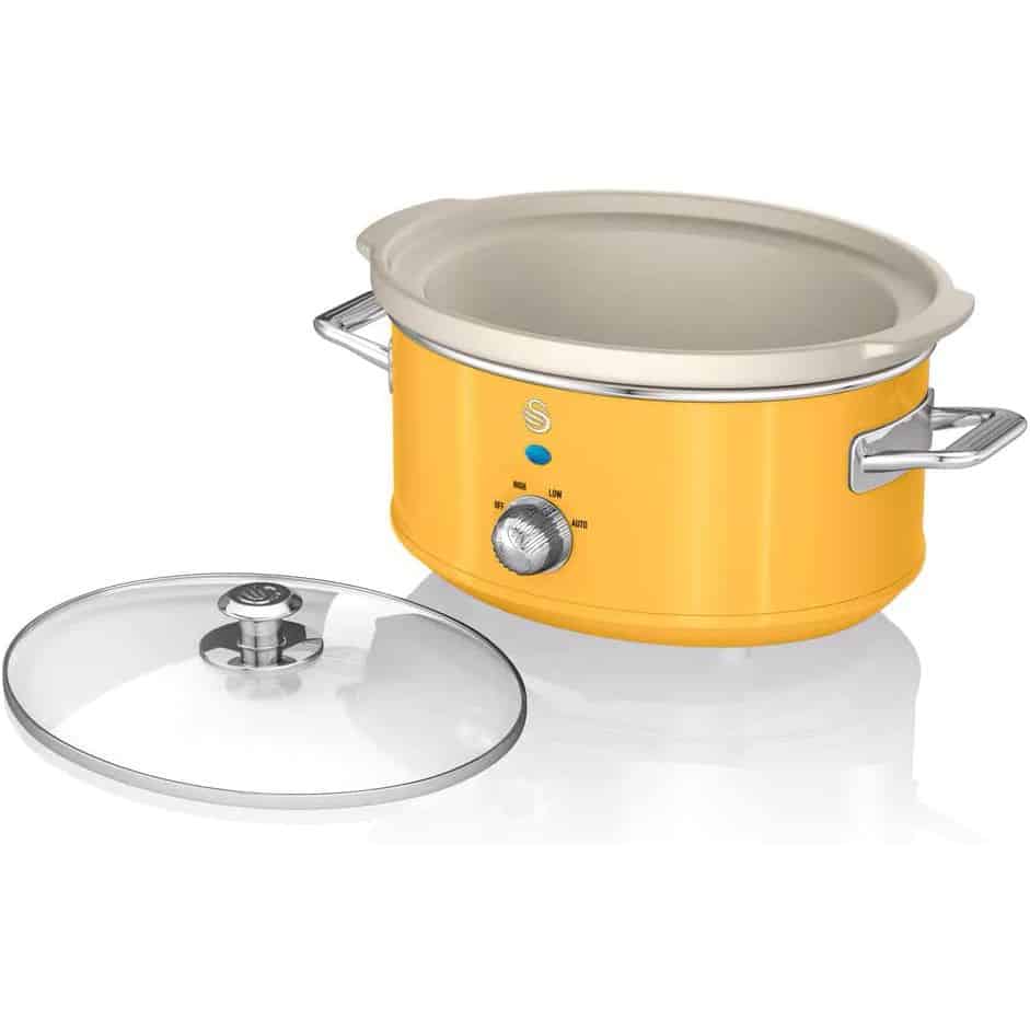 Slow cooker, Swan, Retro, SF17031YELNEU, 6.5 litri, 320 W, galben