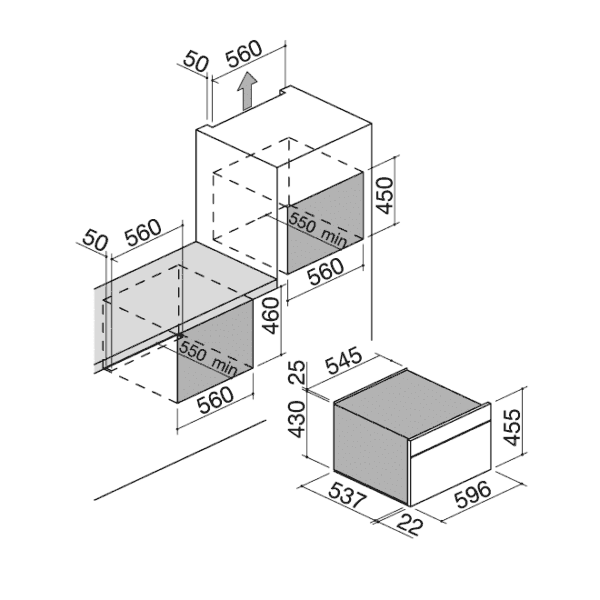 Cuptor electric cu convectie incorporabil, 40 litri, Barazza, Icon Glass, inox