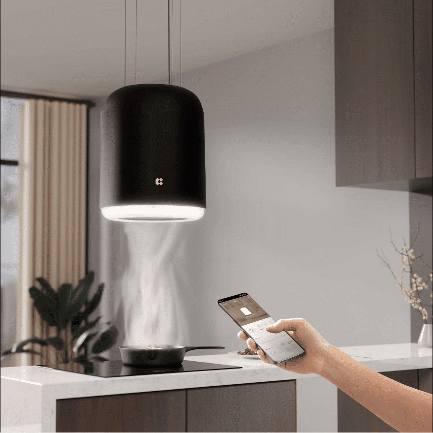 Hota tip insula, Ciarra, Infinity Smart, 550 m³/h, 41 cm, negru