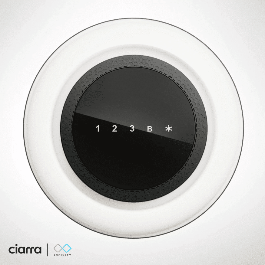 Hota tip insula, Ciarra, Infinity Smart, 550 m³/h, 41 cm, negru