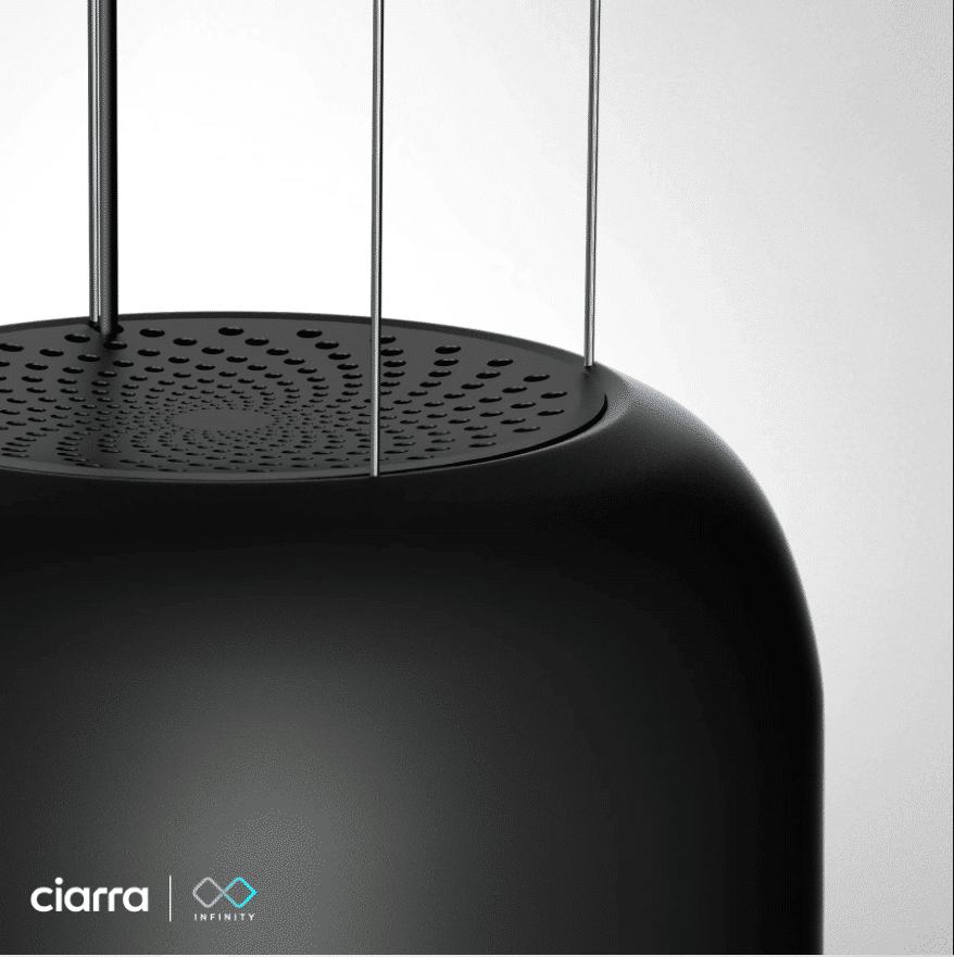 Hota tip insula, Ciarra, Infinity Smart, 550 m³/h, 41 cm, negru