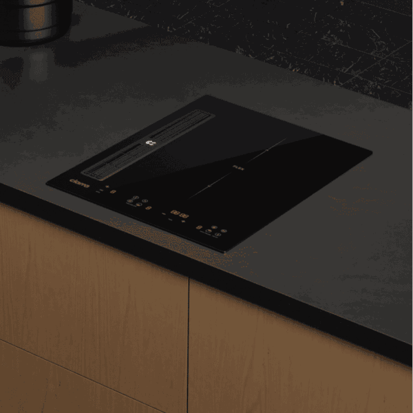 Plita electrica cu inductie incorporabila si hota integrata, Ciarra, ONE, 2 zone, 39 cm, negru