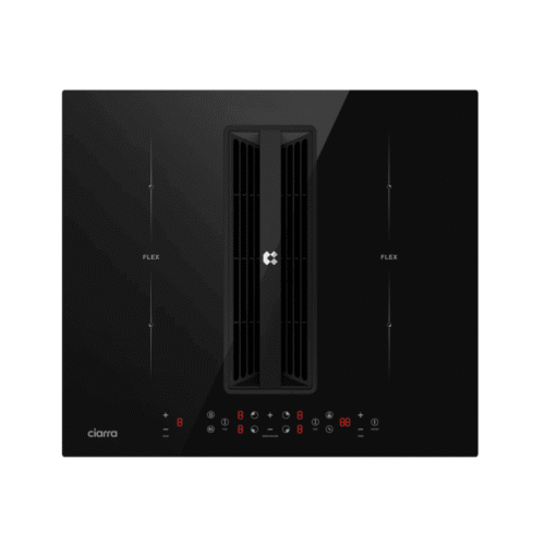 Plita electrica cu inductie incorporabila si hota integrata, Ciarra, ONE, 4 zone, 59 cm, negru